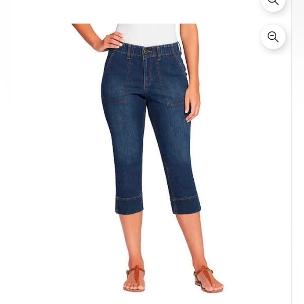 Gloria Vanderbilt Womens Rhea Capri Jeans Blue Comfort Waistband Denim